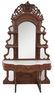 Walnut Marble Top Etagere