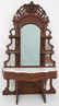 Walnut Marble Top Etagere - 2