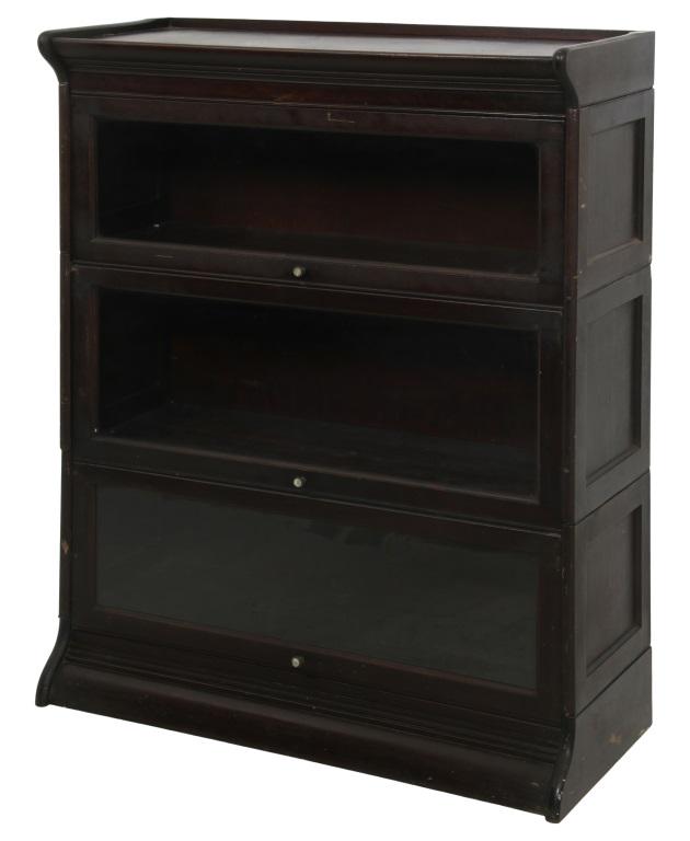 Grand Rapids Sectional Bookcase: Grand Rapids Furniture Association Three-stack sectional bookcase mahogany signed with triangular trademark early 20th century 44 in. high x 34 in. wide x 12 in. deep