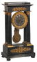 French Empire Ebonized Portico Clock