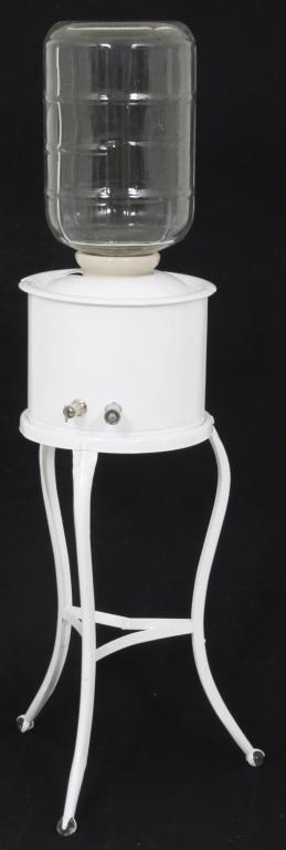 Cordley & Hayes Water Cooler: Cordley & Hayes "20th Century" water cooler with glass ball feet glass, porcelain, metal signed on insert early 20th century 56 in. high x 20 1/2 in. wide x 20 1/2 in. deep