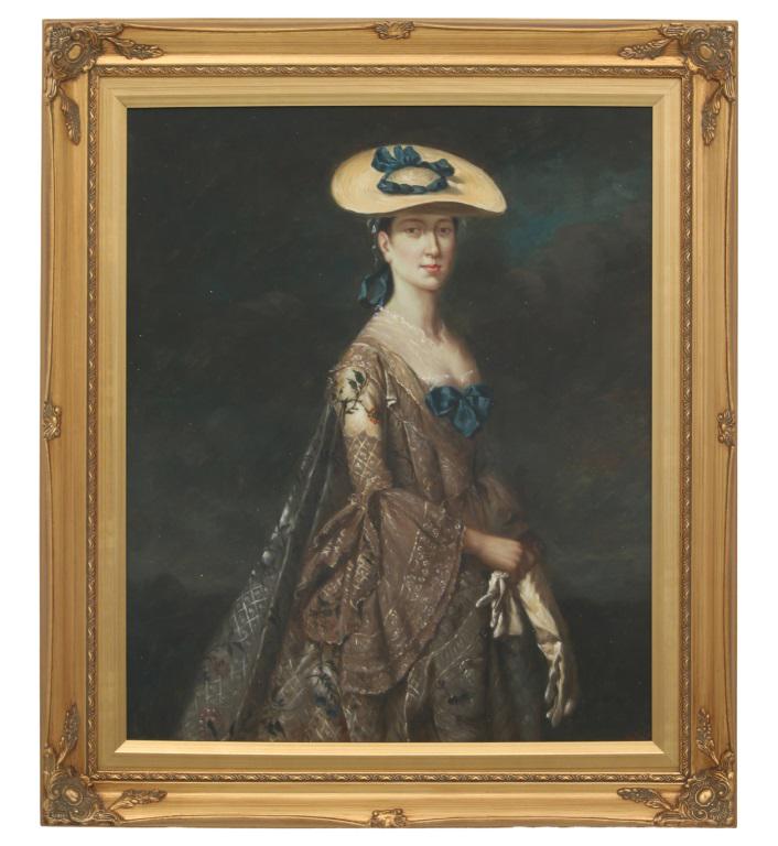 Portrait of a Woman (20th Century): Portrait of a Woman (20th Century) oil on canvas signed "Wolf" (lower right) 23 1/2 in. high x 19 1/2 in. wide (sight) 30 in. high x 26 in. wide (frame)