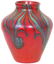 Tiffany Studios Red Hooked Feather Vase