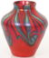 Tiffany Studios Red Hooked Feather Vase - 2