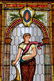 Pair of Figural Leaded Glass Windows - 8