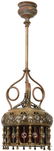 Moorish Style Jeweled Brass Hall Lamp