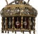 Moorish Style Jeweled Brass Hall Lamp - 3