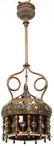 Moorish Style Jeweled Brass Hall Lamp - 4