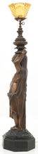 Figural Bronze Newel Post Gas Lamp - 11