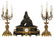 French Three Piece Bronze Clock Set