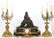 French Three Piece Bronze Clock Set - 2
