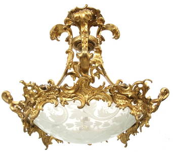 Elaborate French Bronze Chandelier