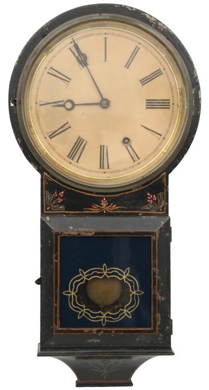Terry Clock Co. Round Top Iron Front Wall Clock