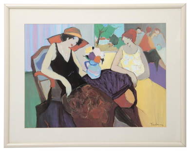 Itzchak Tarkay (Israeli, 1935-2012): Itzchak Tarkay (Israeli, 1935-2012) Café Scene serigraph signed "Tarkay" (lower right) 23.5 in. high x 31.5 in. wide (sight) 33 in. high x 41 in. wide (frame)