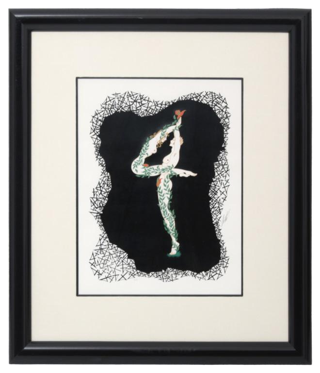 Erté (Romain de Tirtoff): Erté (Romain de Tirtoff) (Russian/French, 1892-1990) "Number 4" Serigraph on paper Signed "Erté" 18 in. high x 13.5 in. wide (sight) 30 in. high x 25 in. wide (frame)