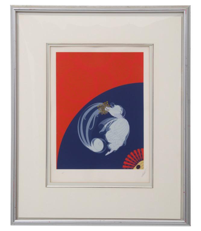 Erté (Romain de Tirtoff): Erté (Romain de Tirtoff) (Russian/French, 1892-1990) "Legerete" Serigraph Signed "Erté" 34 in. high x 27 in. wide (frame)