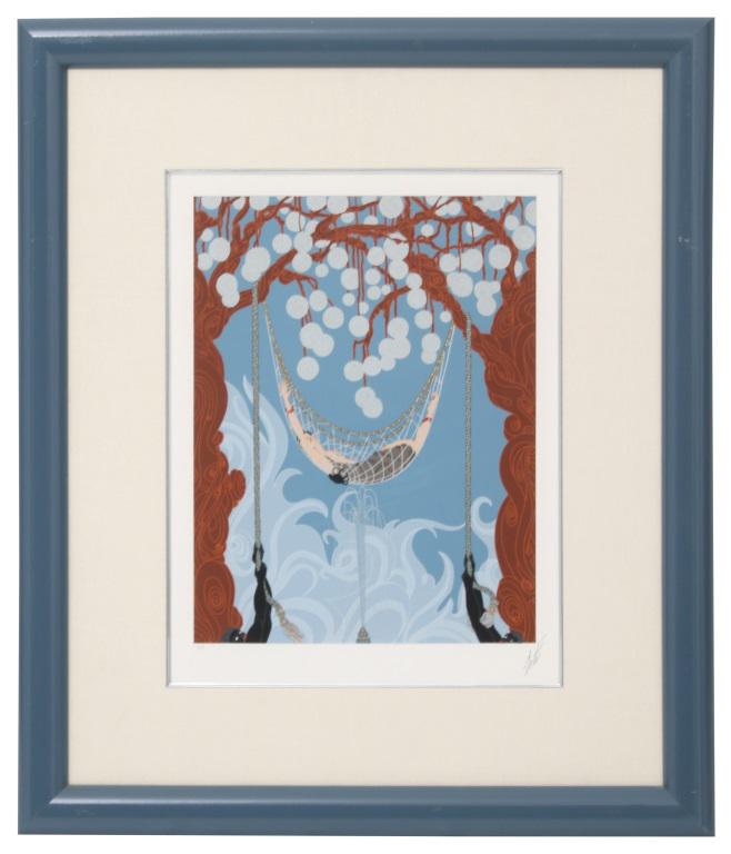 Erté (Romain de Tirtoff): Erté (Romain de Tirtoff) (Russian/French, 1892-1990) "Spider Web" Serigraph Signed "Erté" 31 in. high x 26.5 in. wide (frame)