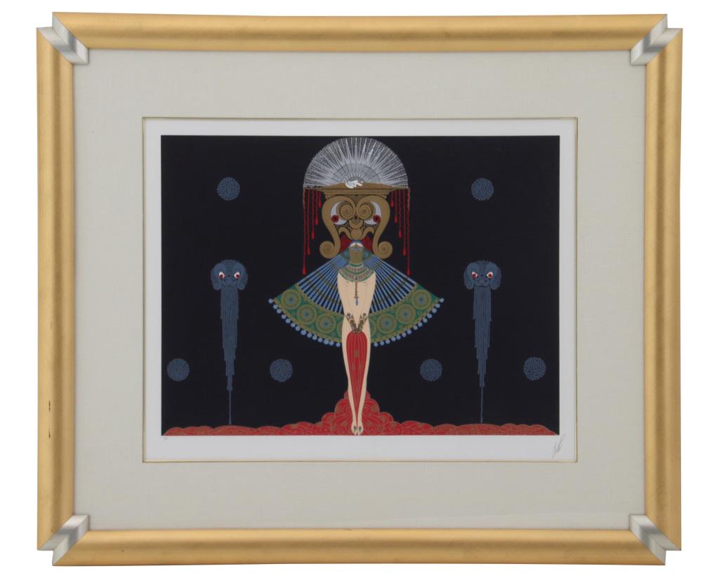 Erté (Romain de Tirtoff): Erté (Romain de Tirtoff) (Russian/French, 1892-1990) "Salome" Serigraph Signed "Erté" 31.5 in. high x 36 in. wide (frame)