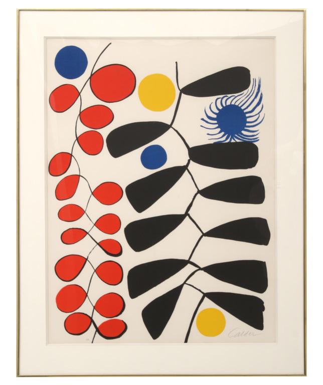 Alexander Calder (American, 1898-1976): Alexander Calder (American, 1898-1976) Untitled Lithograph Signed "Calder" 30.5 in. high x 22.5 in. wide (sight) 37 in. high x 29 in. wide (frame)