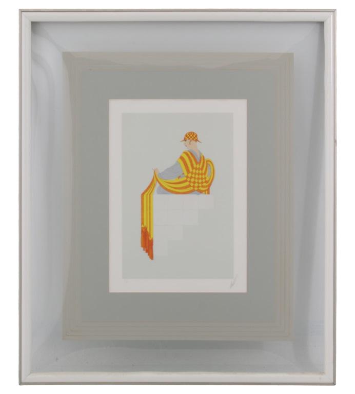 Erté (Romain de Tirtoff): Erté (Romain de Tirtoff) (Russian/French, 1892-1990) "Resting" Serigraph Signed "Erté" 44 in. high x 38 in. wide (frame)