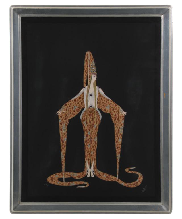 Erté (Romain de Tirtoff): Erté (Romain de Tirtoff) (Russian/French, 1892-1990) "Starfish" Serigraph Signed "Erté" 43 in. high x 33 in. wide (frame)