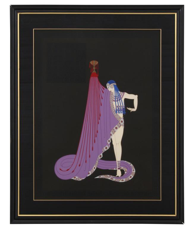 Erté (Romain de Tirtoff): Erté (Romain de Tirtoff) (Russian/French, 1892-1990) "Slave of Salome" Serigraph Signed "Erté" 42 in. high x 34 in. wide (frame)