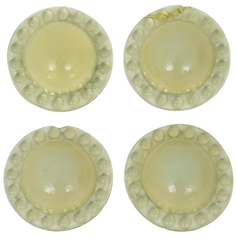 Four Tiffany Studios Drop Shades: Tiffany Studios Four Drop Shades early 20th century opalescent glass unsigned 1 1/2 x 4 inches Literature: Alastair Duncan, "Tiffany Lamps and Metalware," Woodbridge, Suffolk, 2007, p. 301, illustrati