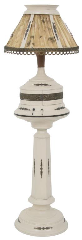 Electric Phonograph Corp. "Phonolamp": Electric Phonograph Corp. (New York, NY) "Phonolamp" early 20th century signed & numbered on metal tag with a matching pedestal 69 in. high, 29 in. diameter