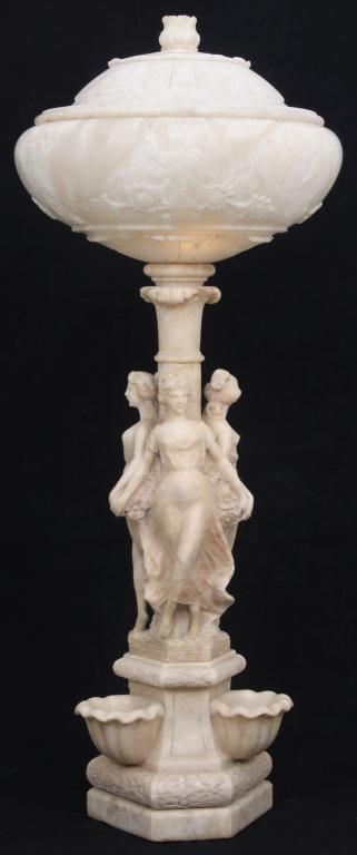 Italian Alabaster "Three Graces" Lamp (1 of 16)