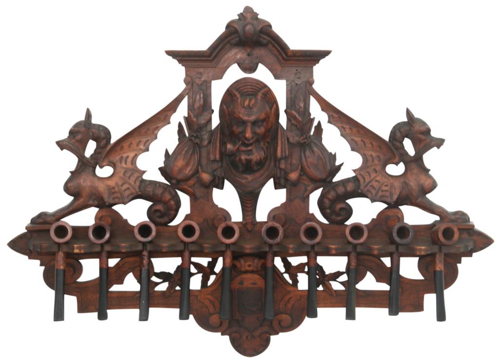 Black Forest Carved Pipe Rack (1 of 13)