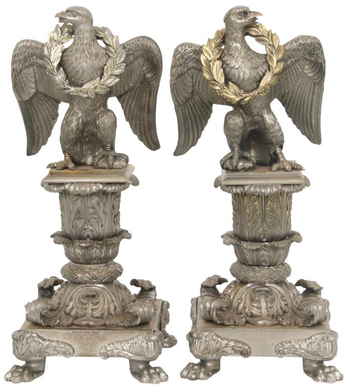 Pair of Bronze Eagle Chenets (1 of 8)