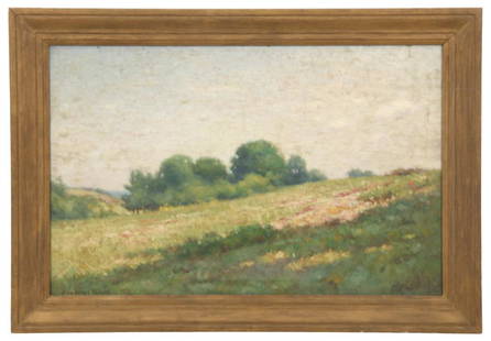 John Willard Raught (American, 1857-1931): John Willard Raught (American, 1857-1931) Landscape oil on canvas signed and dated "John Willard Raught, 1929" 17 x 26 1/2 inches (sight) 22 x 32 inches (frame)