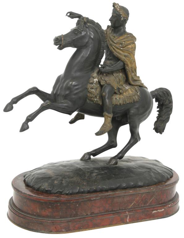 Bronze Sculpture of a Man on Horseback (1 of 9)