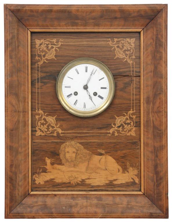 French Silk Thread Inlaid Wall Clock (1 of 11)