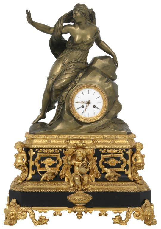 French Bronze & Marble Mantel Clock (1 of 10)