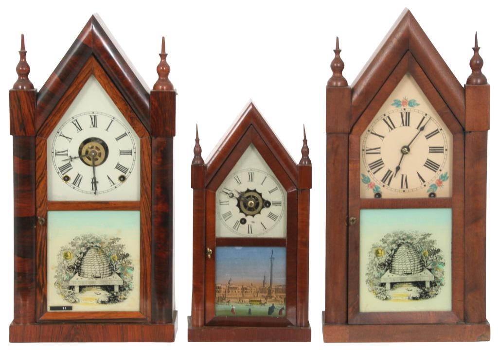 Three Connecticut Steeple Shelf Clocks (1 of 13)