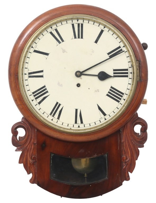 English Mahogany Drop Fusee Wall Clock (1 of 10)