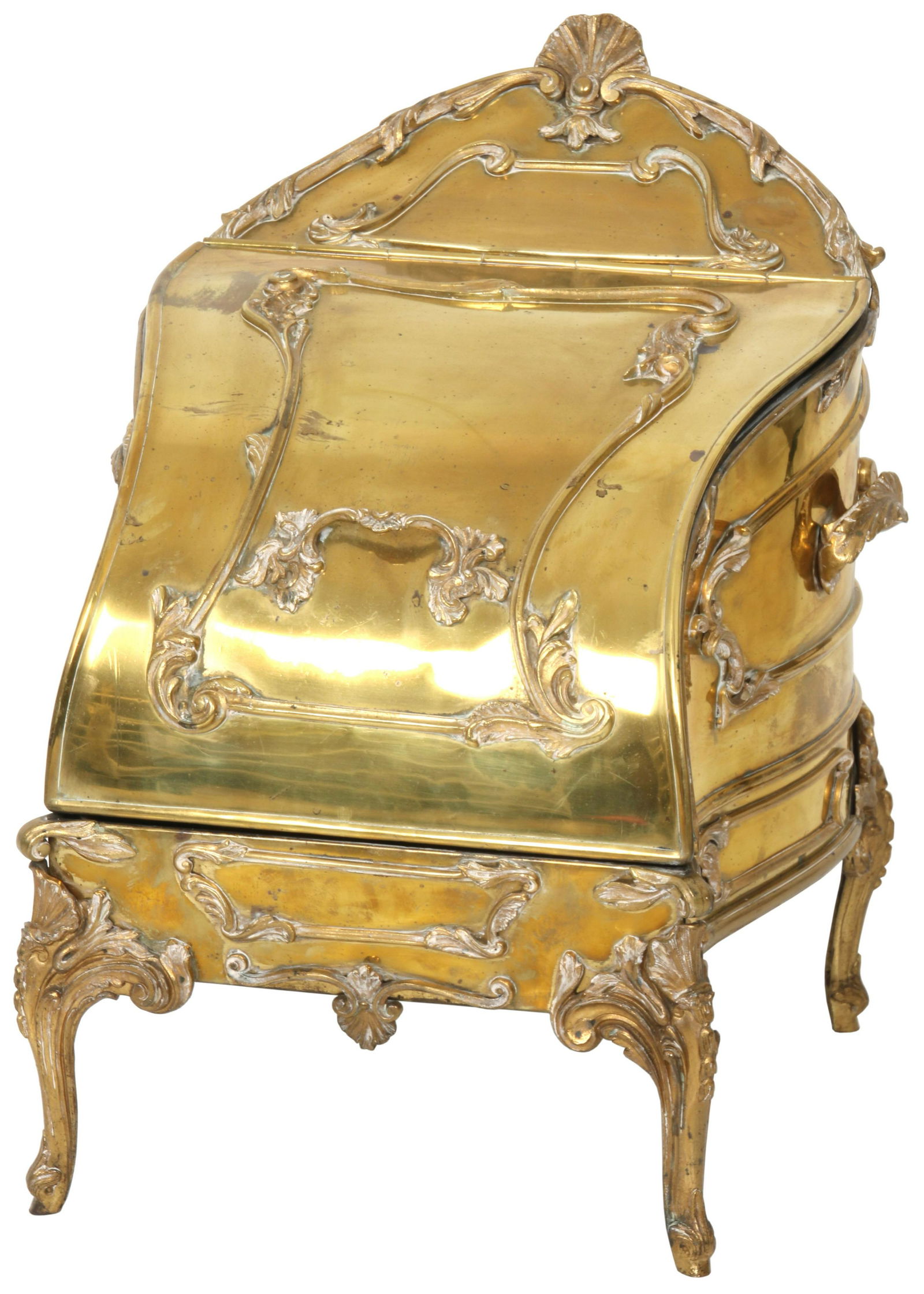 French Brass Coal Scuttle (1 of 10)