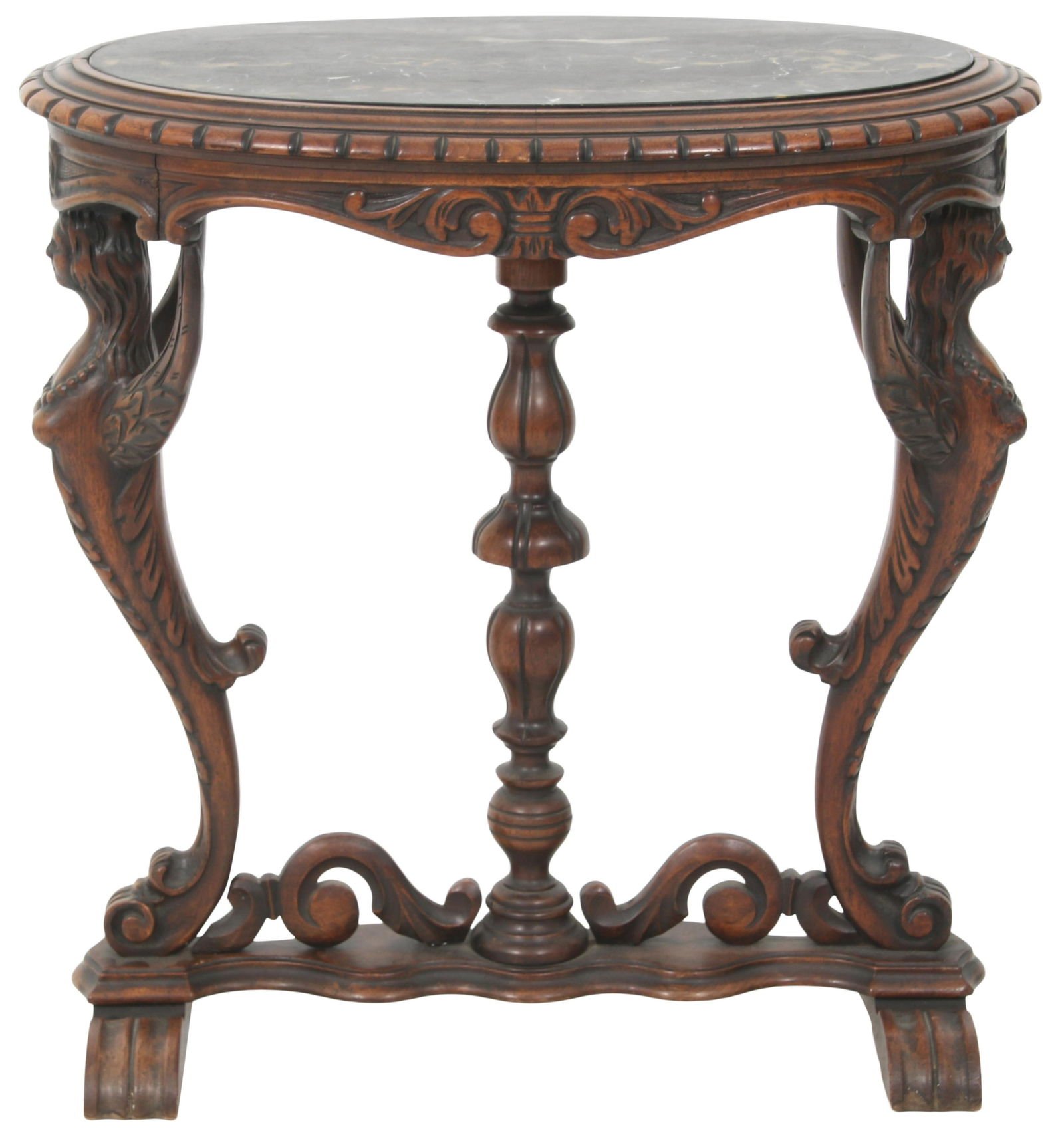 American Carved Walnut Side Table (1 of 9)