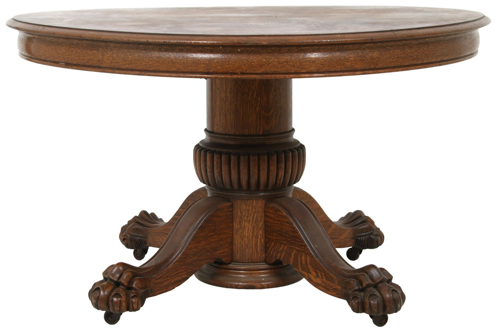 American Carved Oak Dining Table (1 of 8)