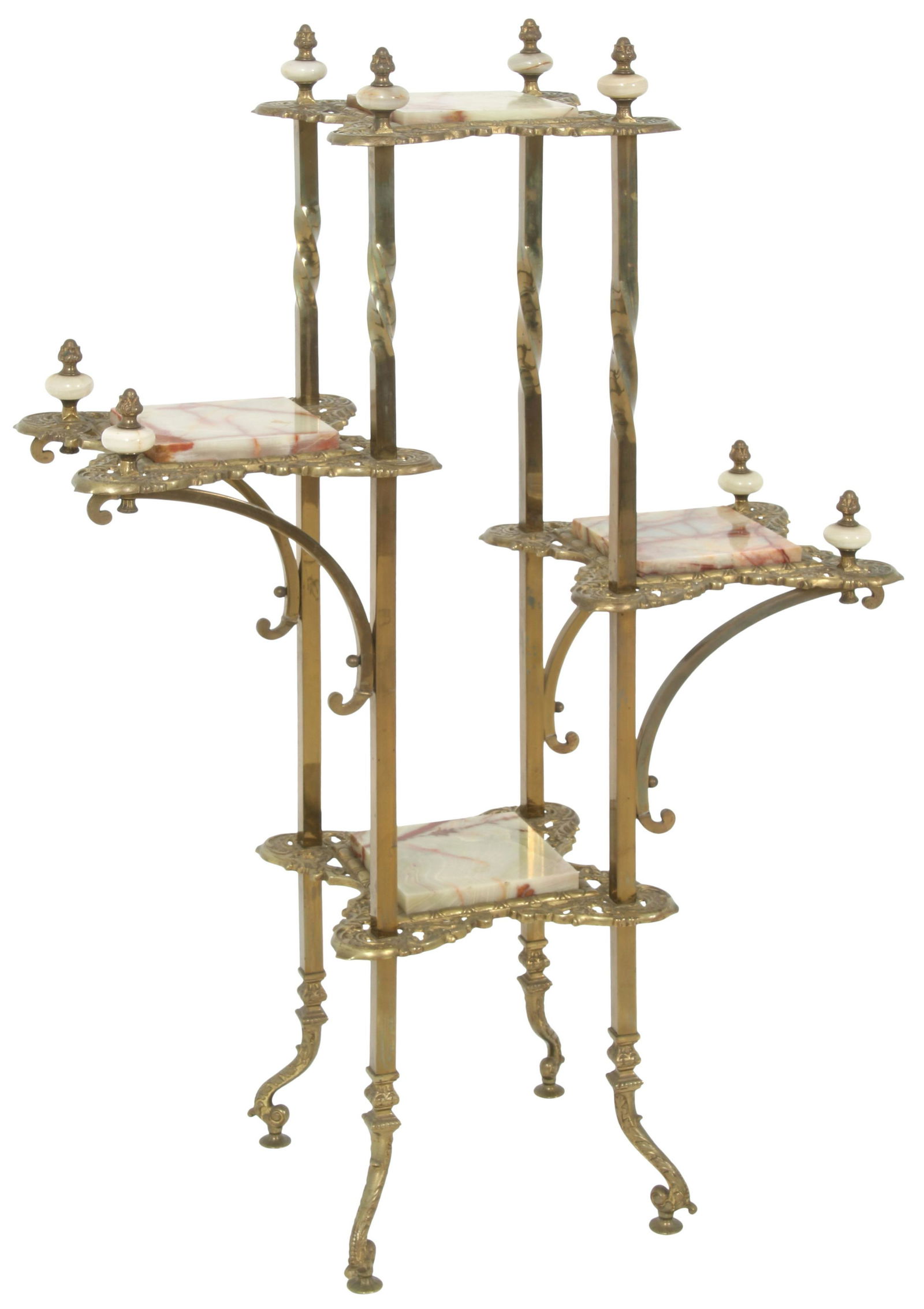 Victorian Brass & Onyx Four-Tier Stand (1 of 11)