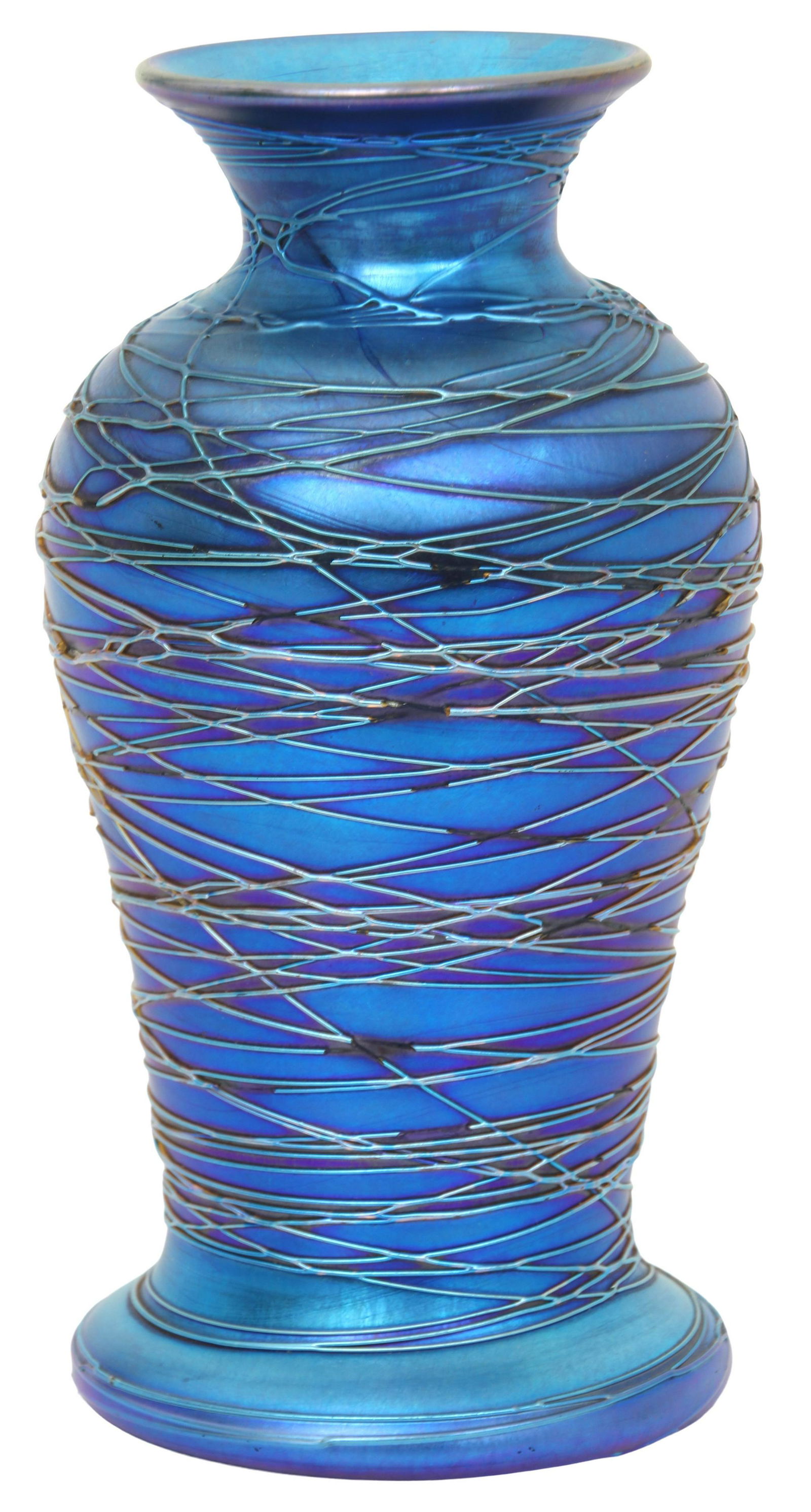 Durand Iridescent Threaded Glass Vase (1 of 5)