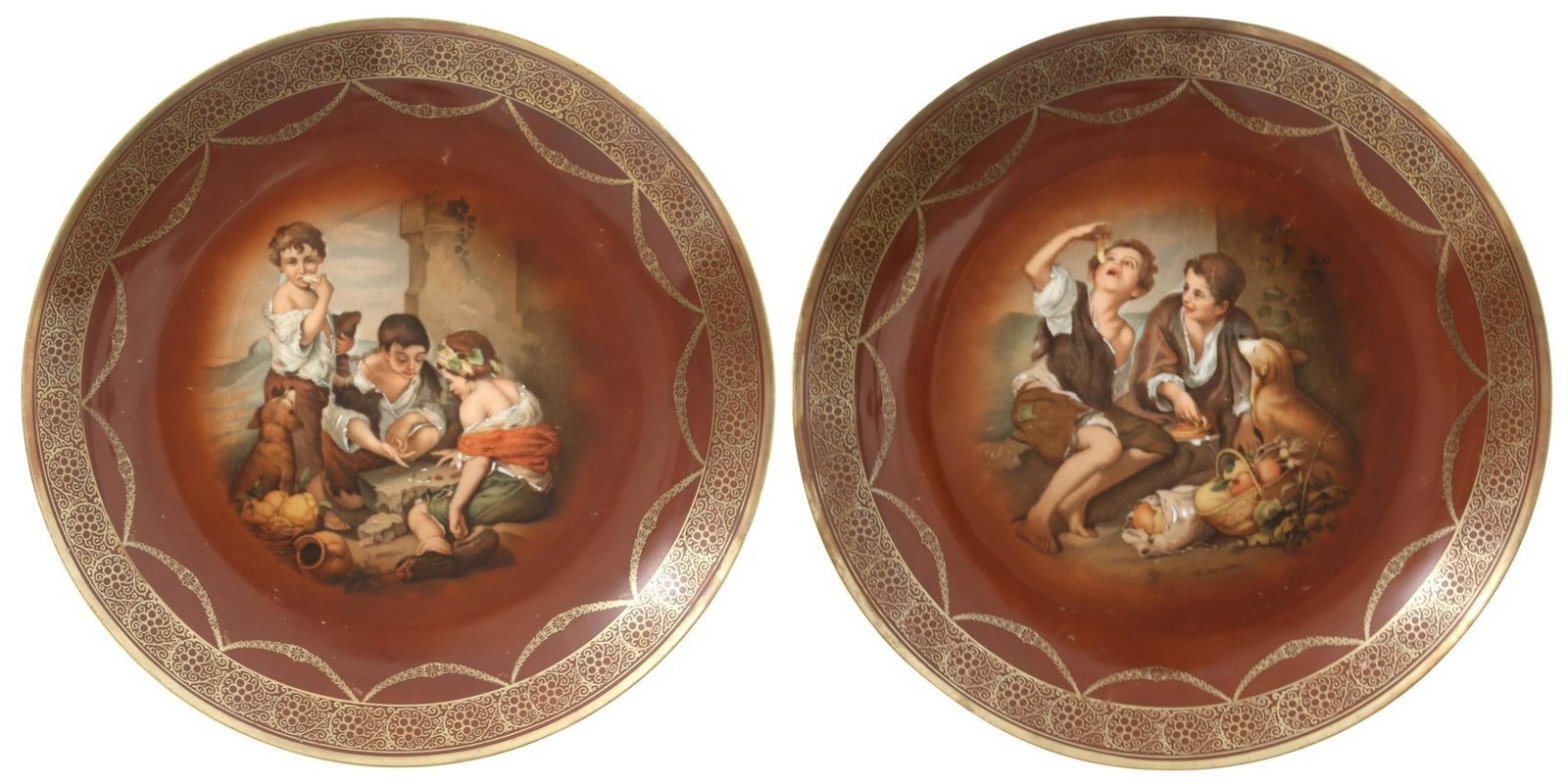 Two Schumann Bavaria Chargers: Two Schumann Bavaria Chargers circa 1920 signed on the underside 12 inches