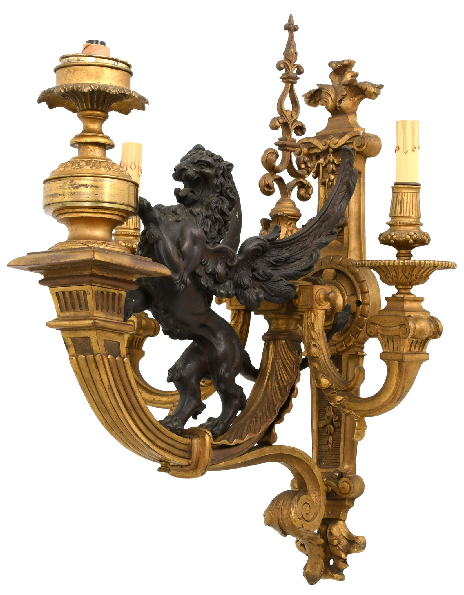 Pair of French Bronze Figural Sconces (1 of 9)