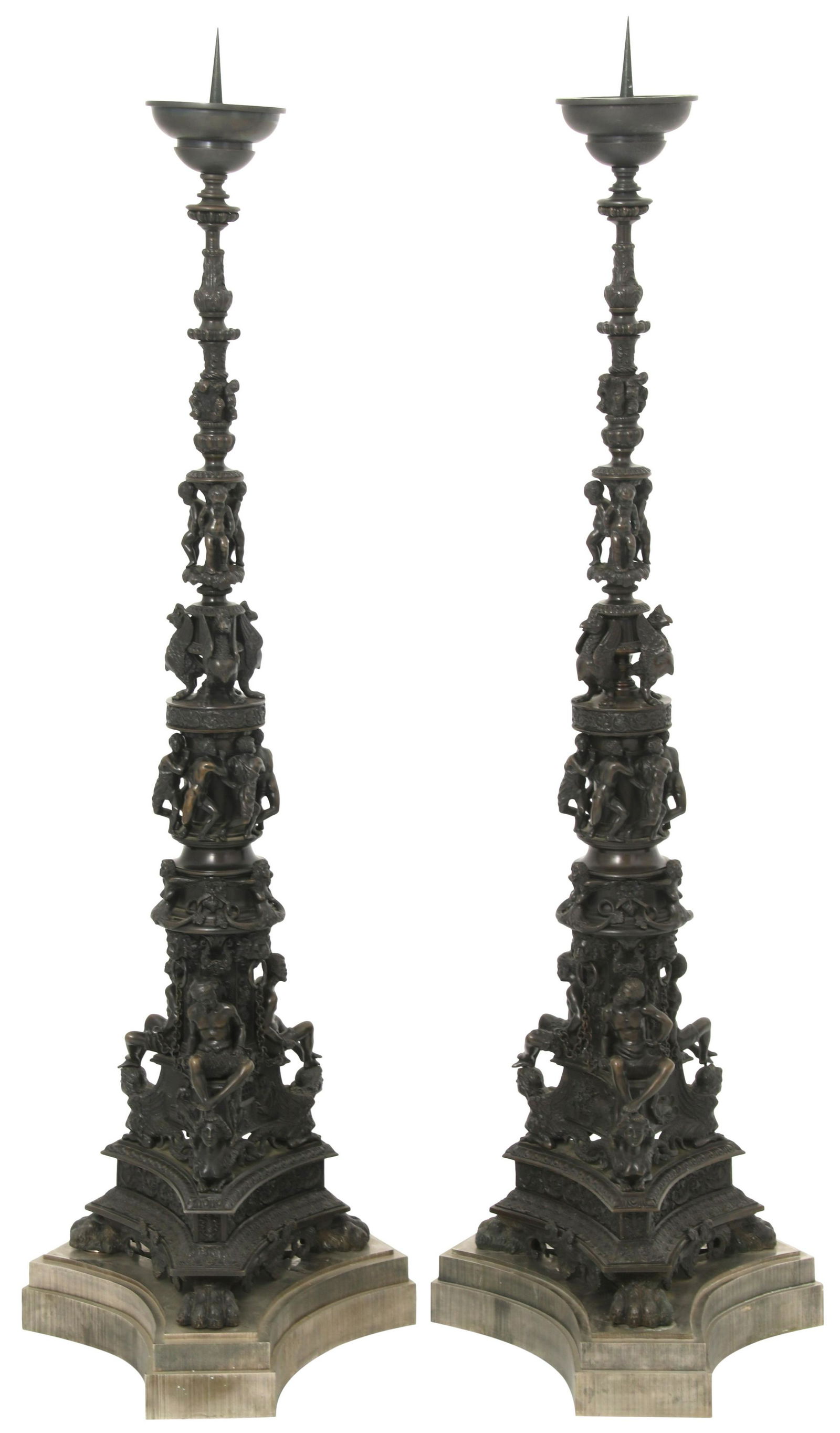 Pair of E.F. Caldwell Bronze Candle Stands (1 of 12)