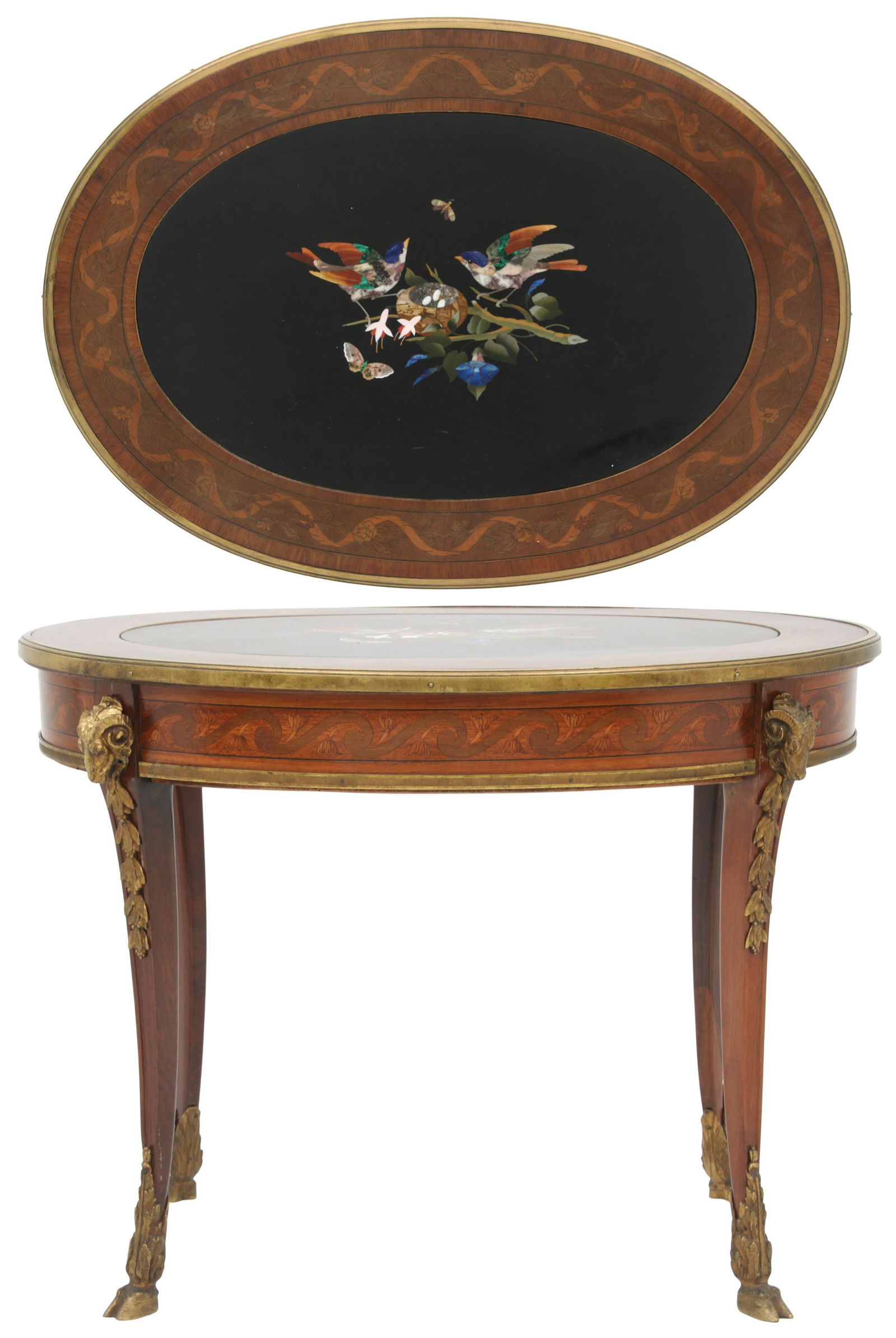 French Inlaid Table with Italian Pietra Dura Top (1 of 16)