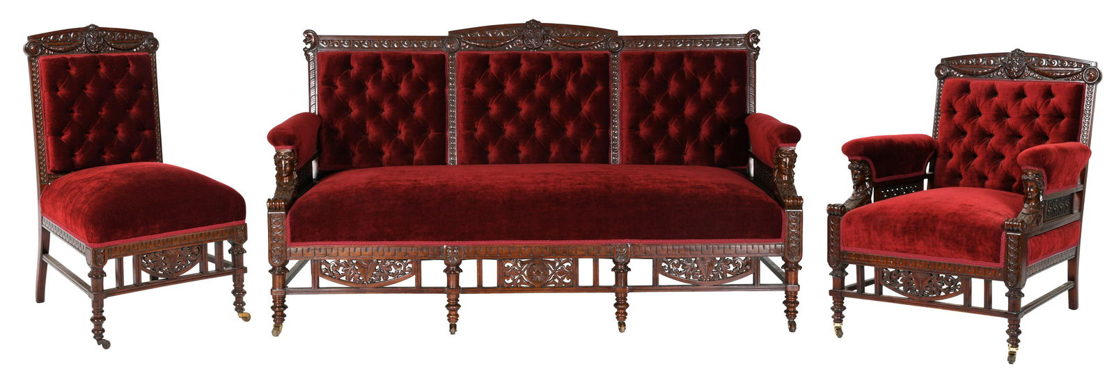 Aesthetic Movement Three-Piece Parlor Set (1 of 15)