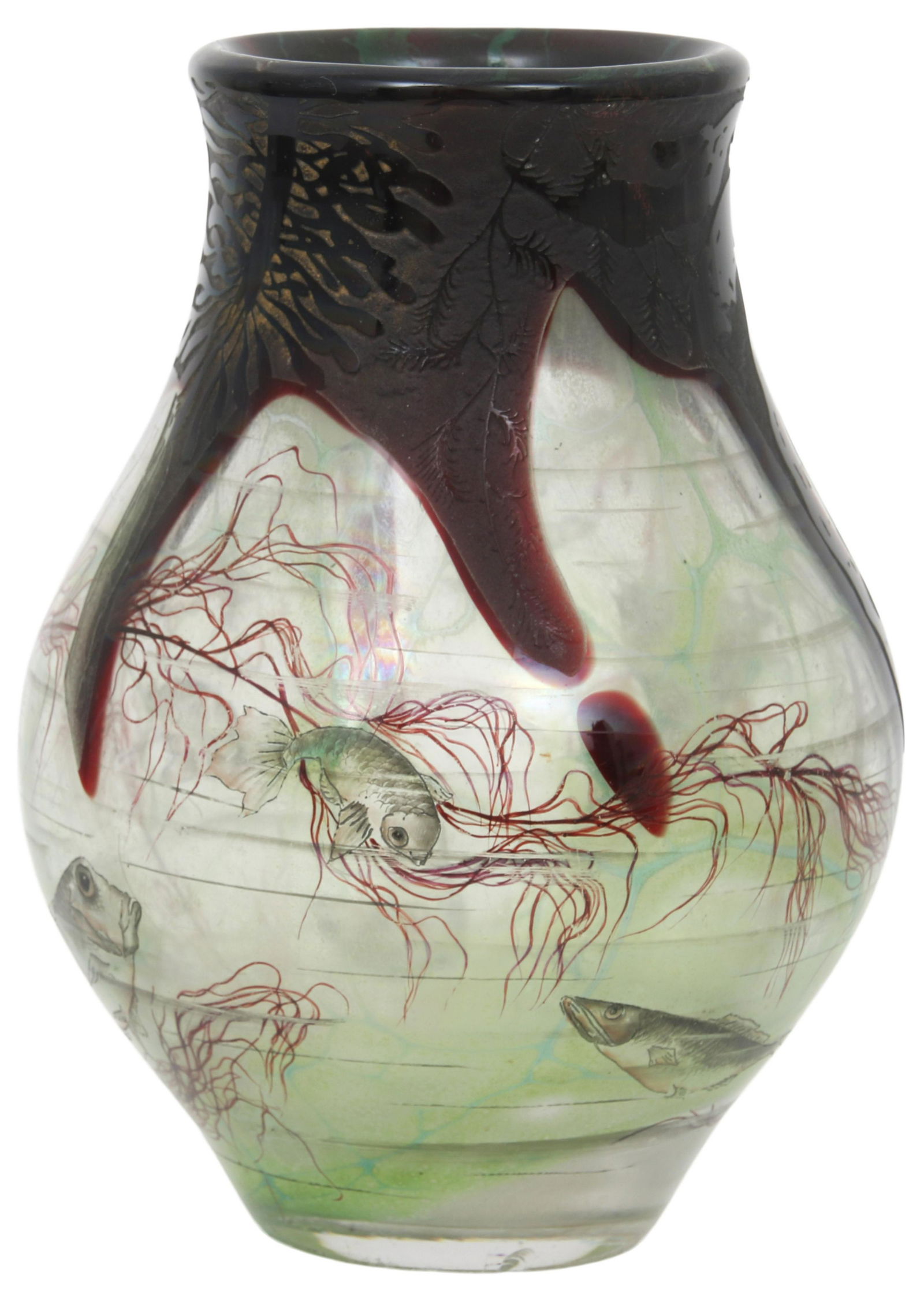 Daum, Nancy, "Algues et Poissons" Vase (1 of 7)
