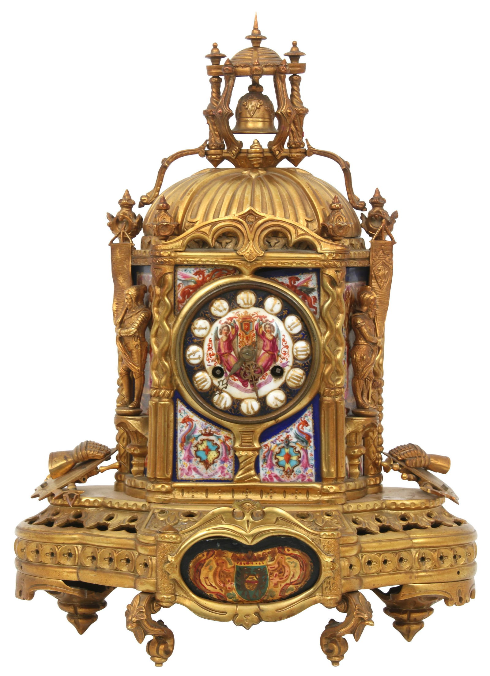 French Gilt Bronze & Porcelain Mantel Clock (1 of 14)