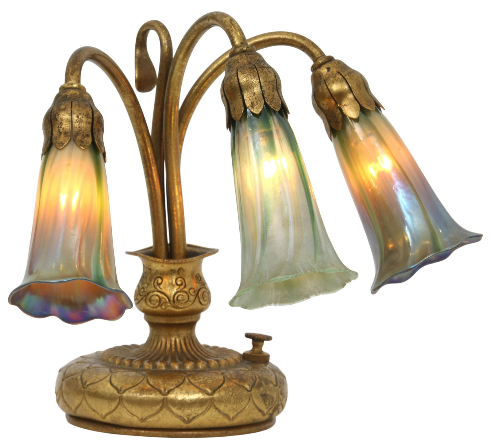 Tiffany Studios Three-Light "Lily" Table Lamp (1 of 14)